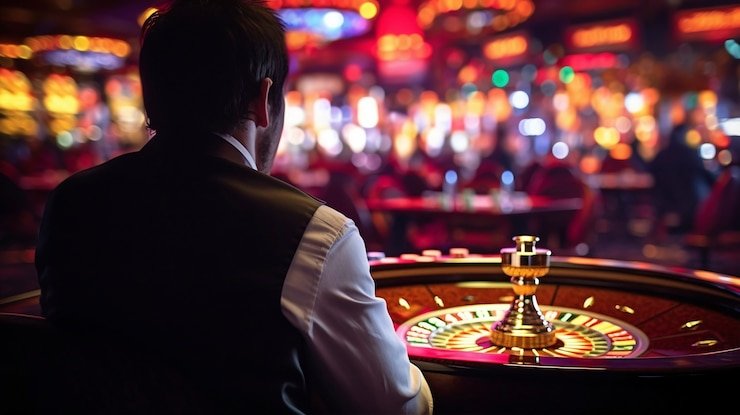 Antarmuka Live Casino arenavip88 menampilkan meja blackjack dengan dealer langsung dan opsi taruhan di bagian bawah